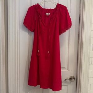 Cupio Vibrant Red Lace Accent Top